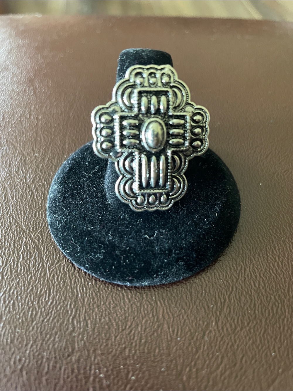 Silver Cross Stretch Ring
